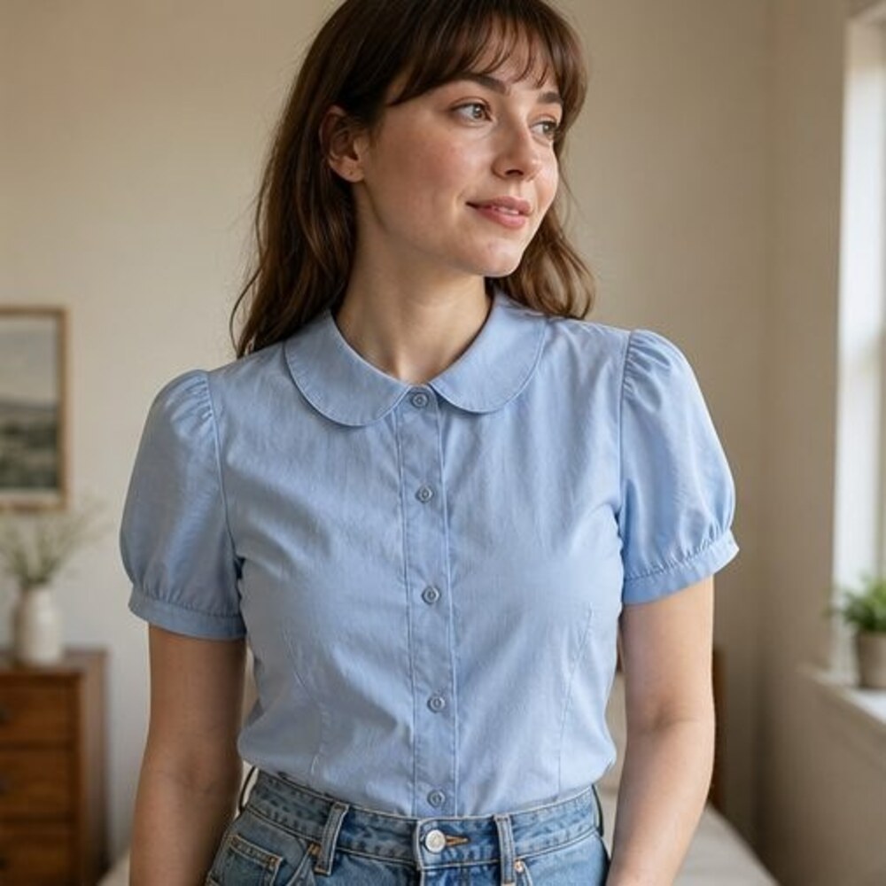 Sand Button Blouse - Picture 2 of 6